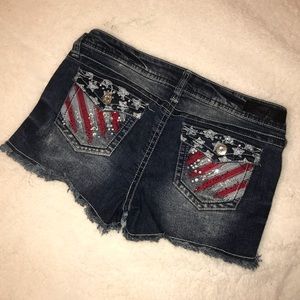 Cute Patriotic Blue Jean Shorts